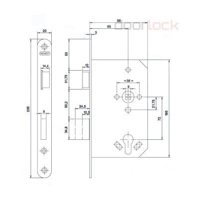 Замок NEMEF 1769/57
