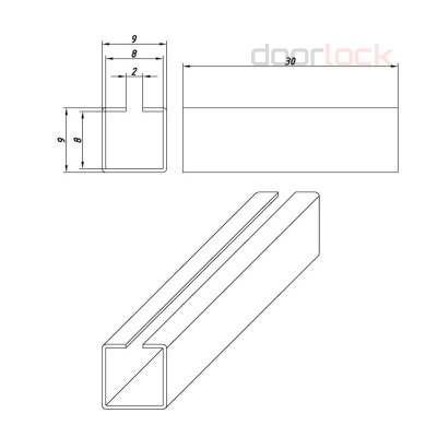 Адаптер 8/9мм для штоков квадратного сечения