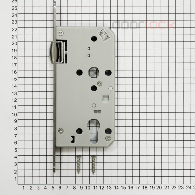 Замок дверной с роликом DL401R/C/55/20/SSS, цилиндровый, матовая нержавеющая сталь