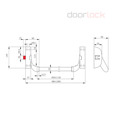 Нажимная балка dormakaba PHA2105