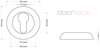 Ключевина под цилиндр DOORLOCK ES02/R/С